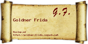 Goldner Frida névjegykártya